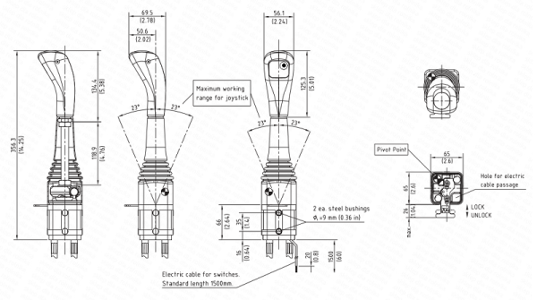 Joystick do tura 6019 do linek na kulki Indemar - obrazek 2