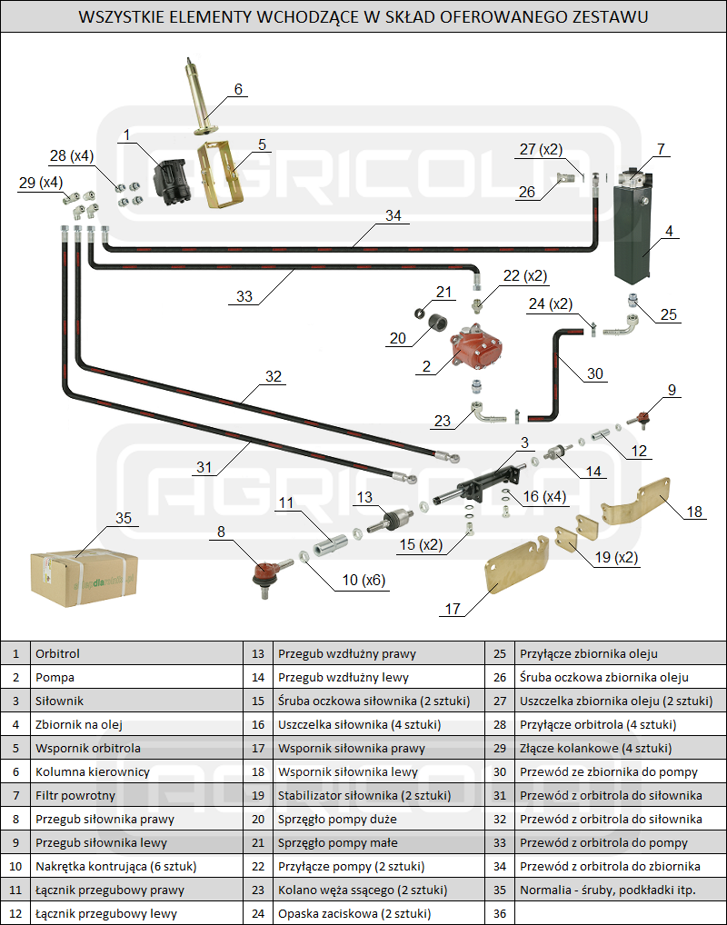 Wspomaganie kierownicy 5011-7011 ZETOR orbitrol Hydrolider - kompletne - obrazek 2