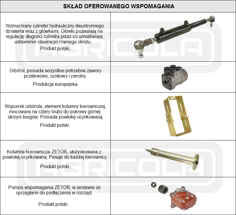 Kompletne wspomaganie kierownicy 5011 ciągniki Zetor - obrazek 2