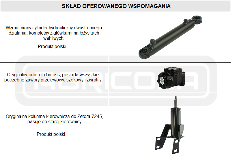 Wspomaganie kierownicy 5245-7245 Zetor z przednią osią napędową - obrazek 2